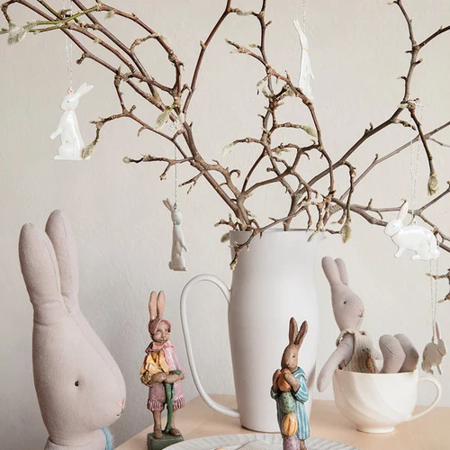 Dekoracja wielkanocna - Metal ornament, Bunny siedzący Maileg