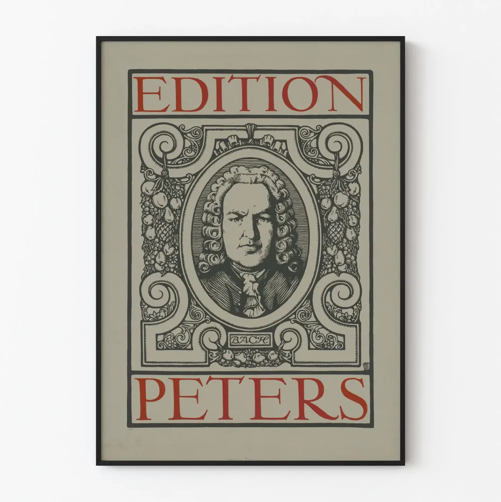 Dekoracyjny plakat Edycja Peters z vintageowym portretem Bacha