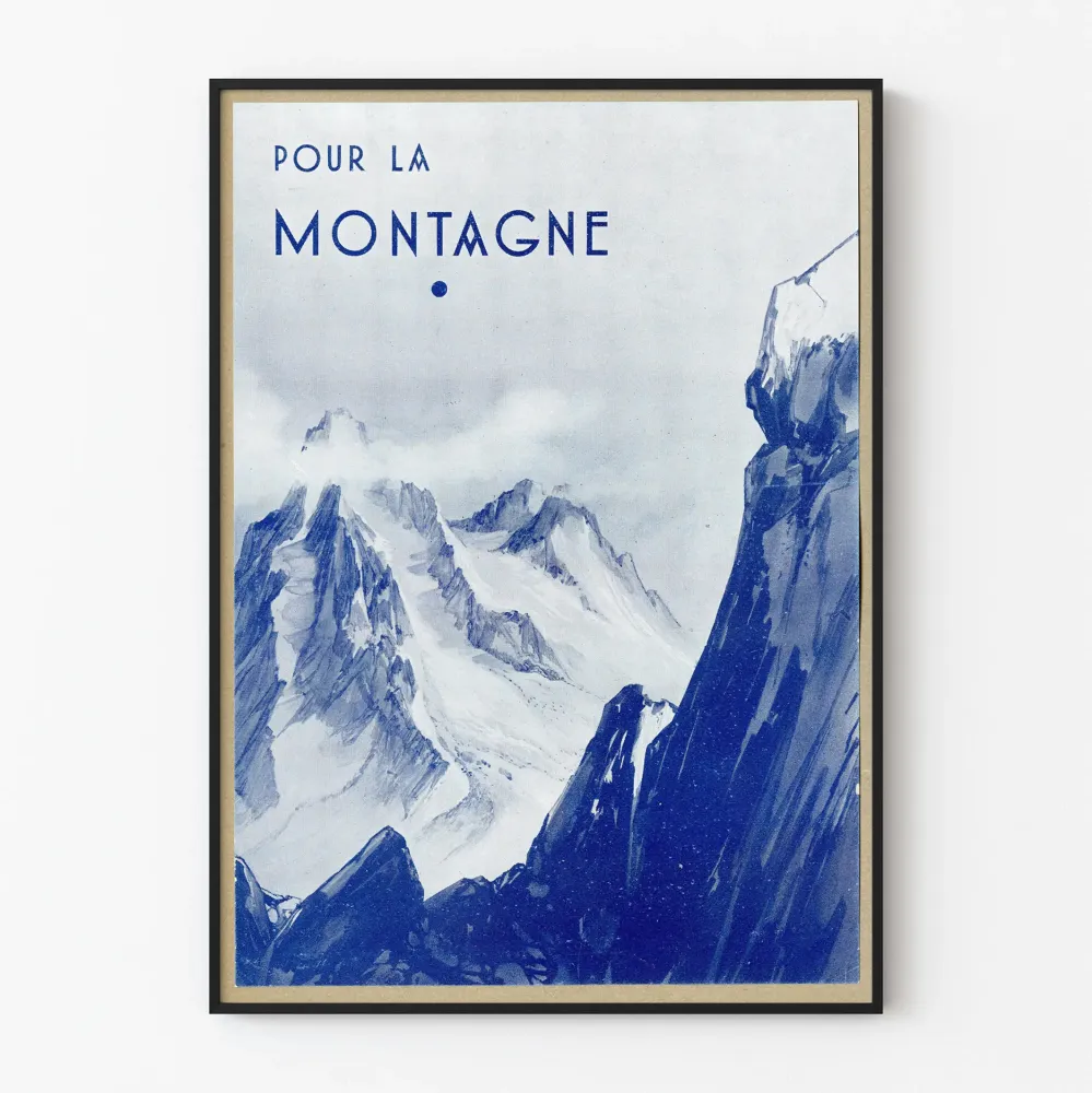 Dekoracyjny plakat z motywem górskim w stylu vintage