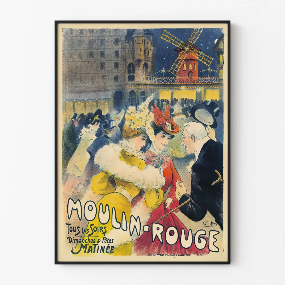 Dekoracyjny plakat Moulin Rouge Vintage Paryski