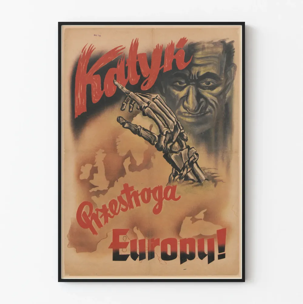 Dekoracyjny plakat ostrzegawczy Katyn dla Europy