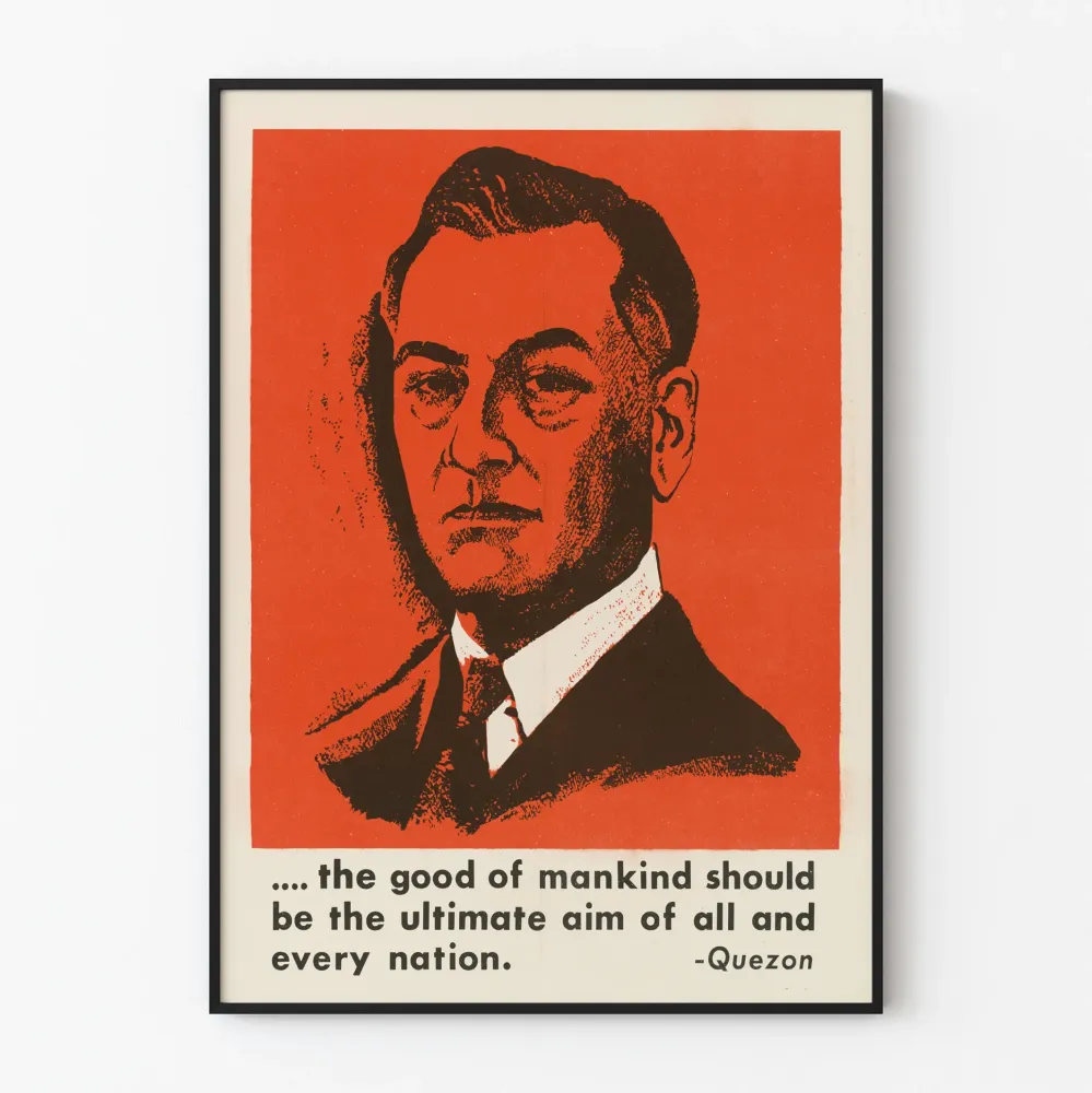 Dekoracyjny plakat portretowy w stylu vintage Quezon do dekoracji ścian