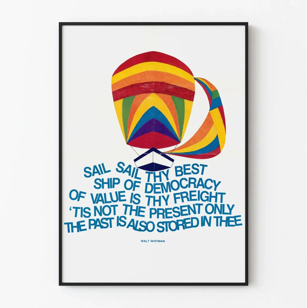 Dekoracyjny plakat Sail Thy Best Ship Democracy z kolorowym balonem na gorące powietrze