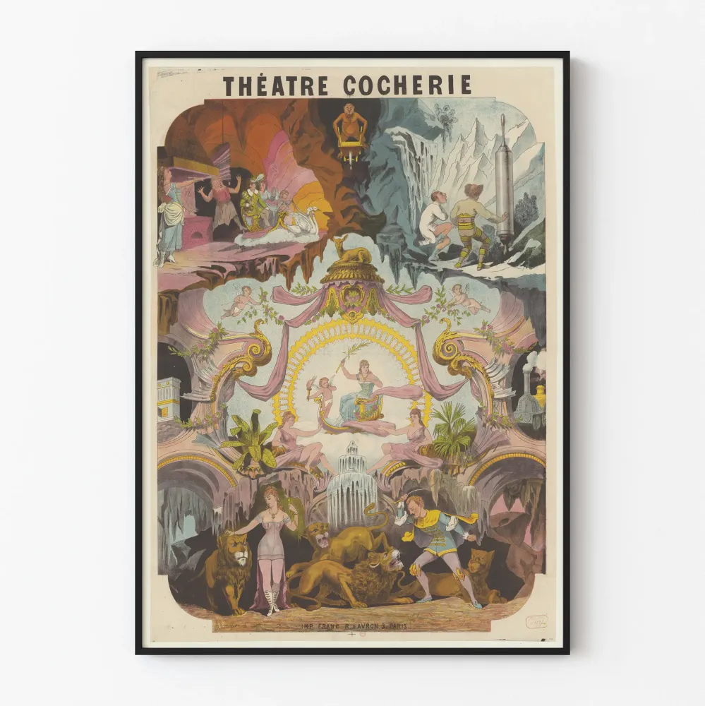 Dekoracyjny plakat teatralny Cocherie vintage