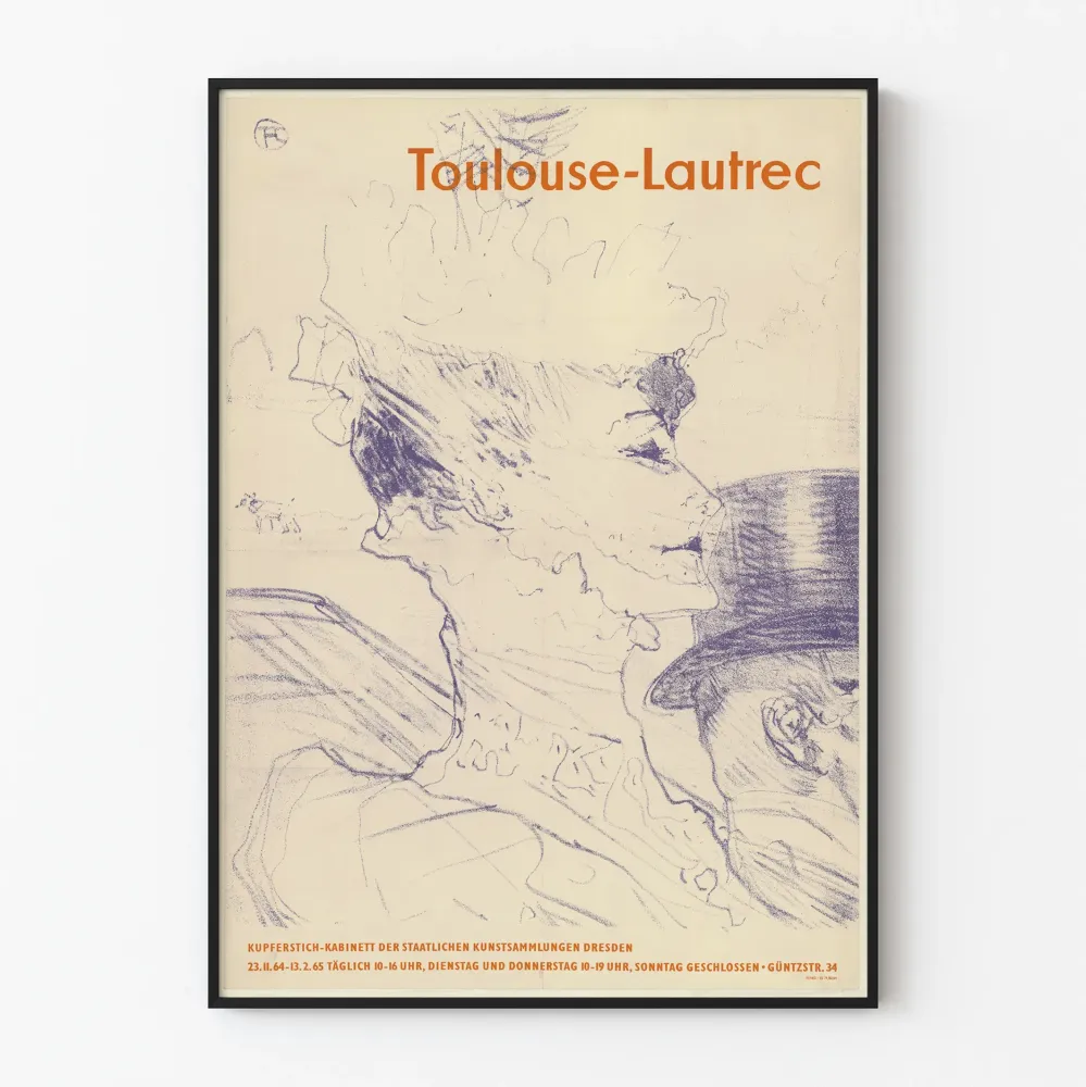 Dekoracyjny plakat Toulouse-Lautrec w stylu rysunku ołówkiem