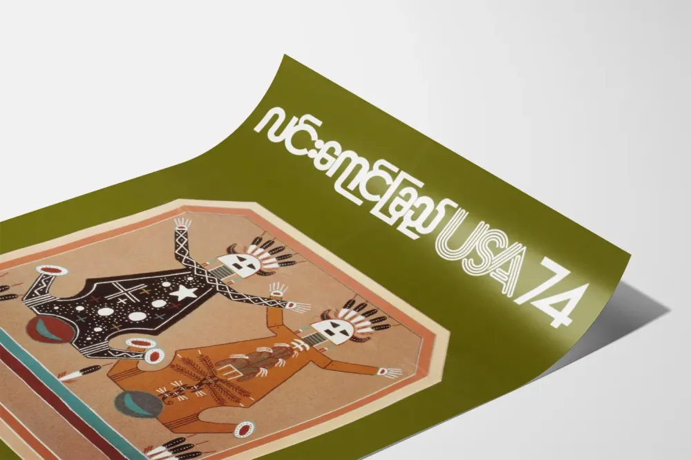 Dekoracyjny plakat USA 74 z etnicznymi motywami Lin Yaung Chi