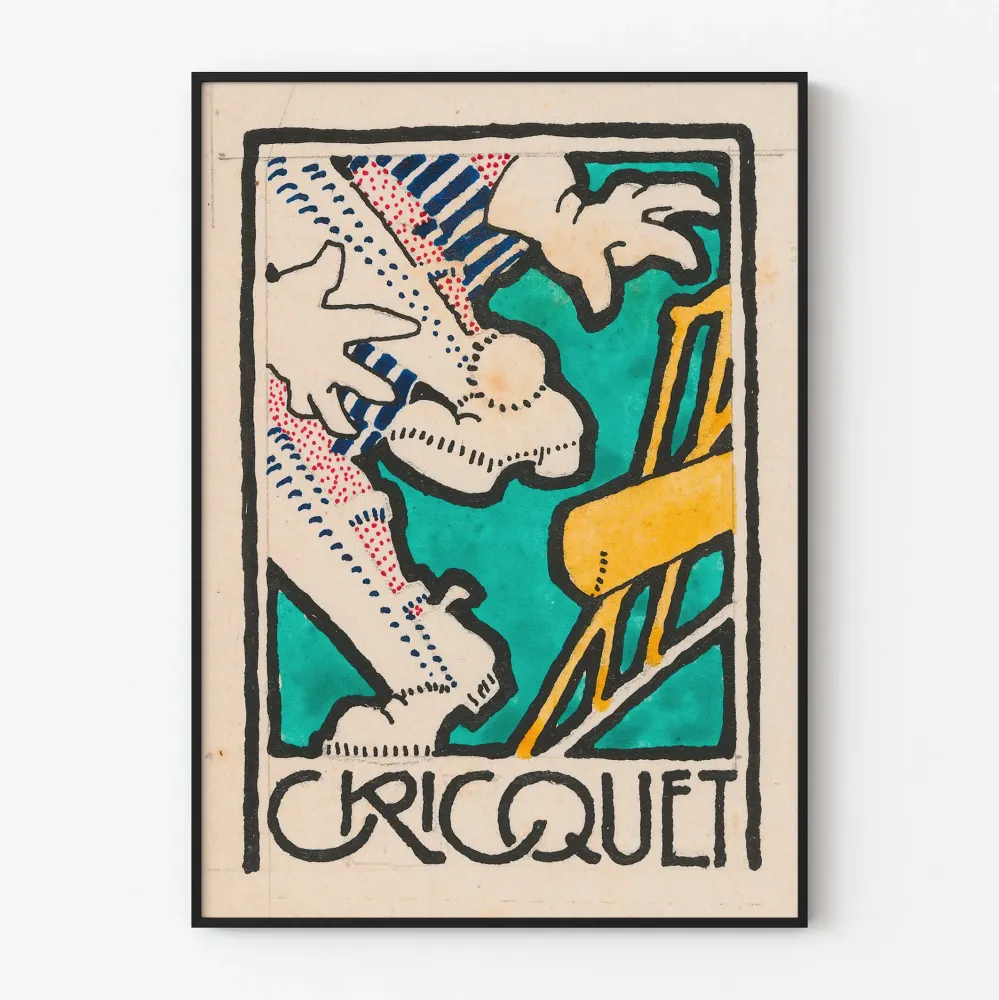 Dekoracyjny plakat vintage Cricquet w kolorze