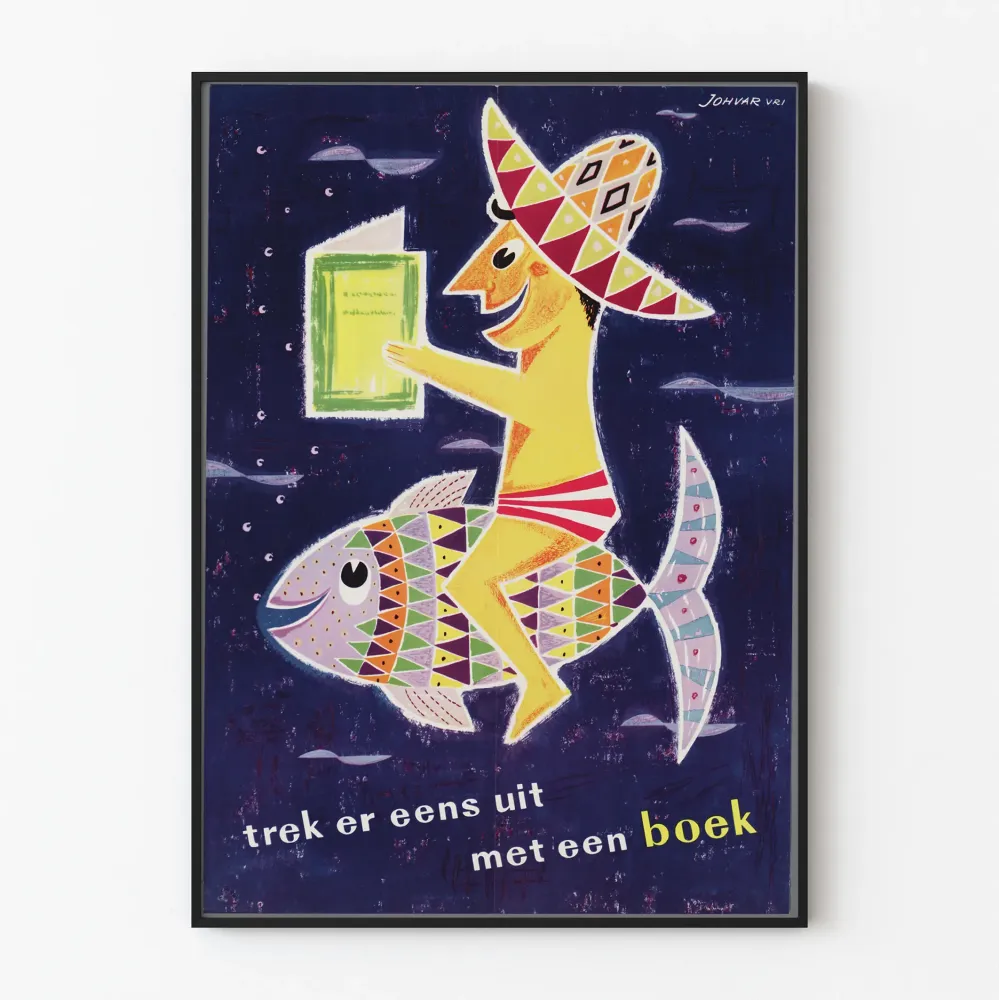 Dekoracyjny plakat vintage do czytania i ucieczki