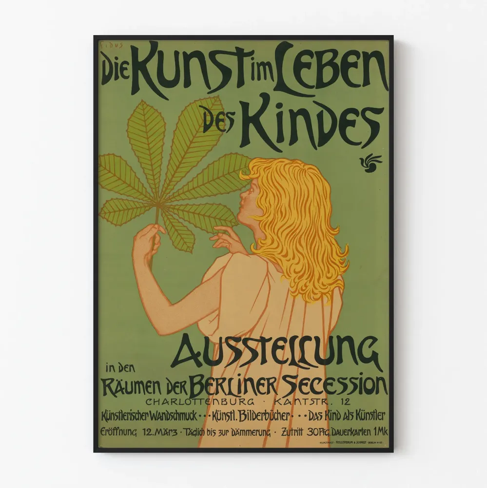 Dekoracyjny plakat vintage Die Kunst im Leben des Kindes