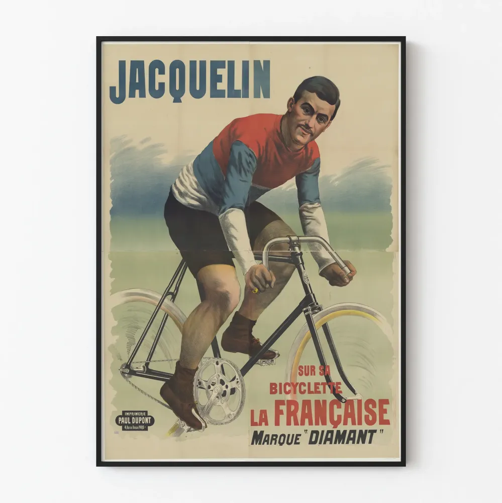 Dekoracyjny plakat vintage Edmond Jacquelin Vélo La Française Diamant
