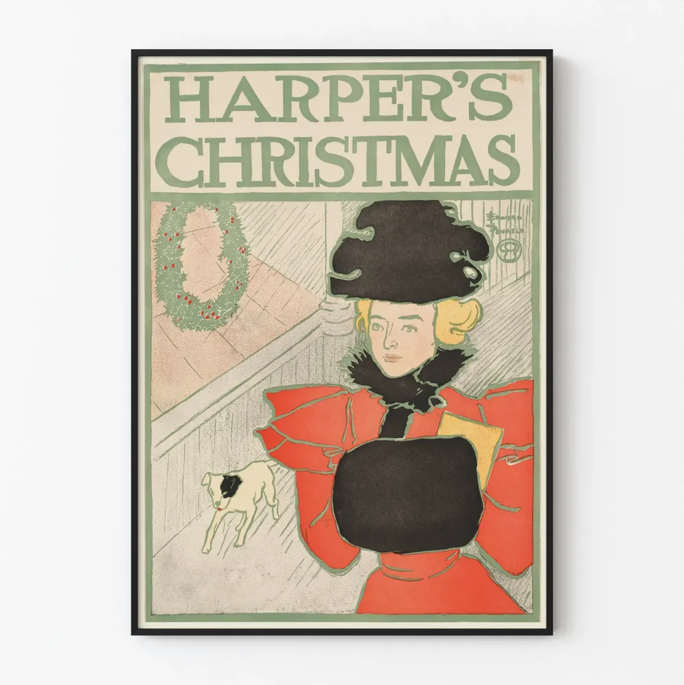 Dekoracyjny plakat vintage Harper's Christmas