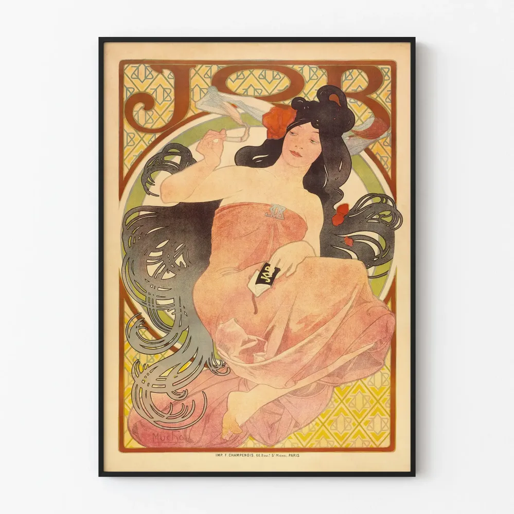 Dekoracyjny plakat vintage Job autorstwa Muchy do eleganckiej dekoracji ściennej