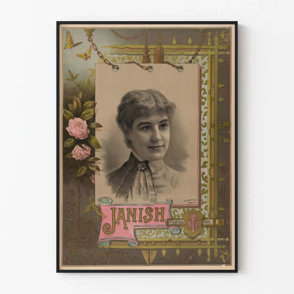 Dekoracyjny plakat z vintage portretem kobiety, Janish, hrabina Arco