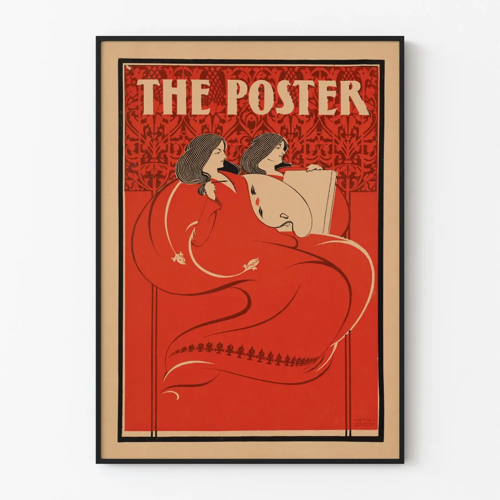 Dekoracyjny plakat vintage Poster w czerwieni i czerni