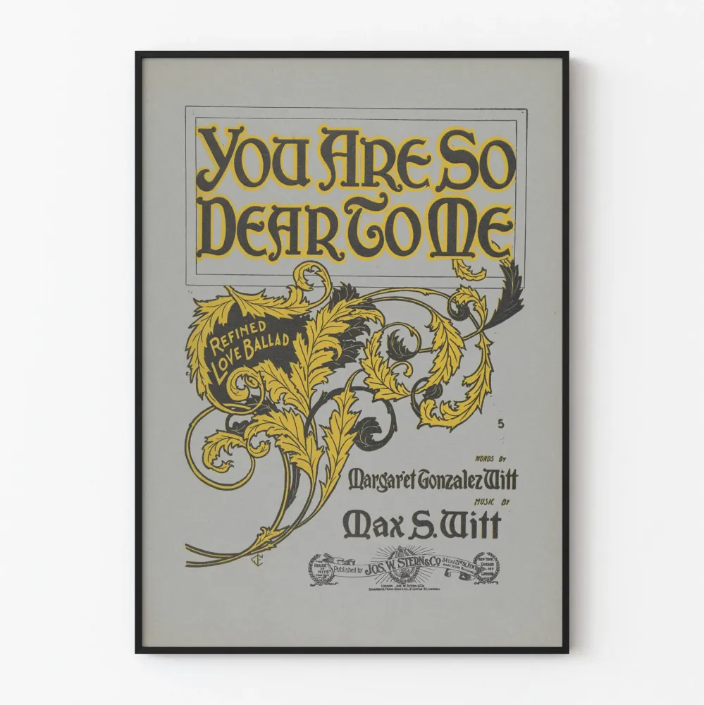 Dekoracyjny plakat vintage You Are So Dear To Me