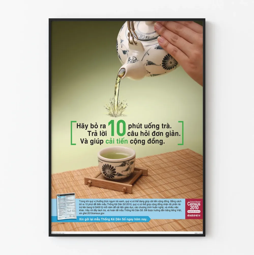 Dekoracyjny plakat wietnamski vintage z infuzją herbaty