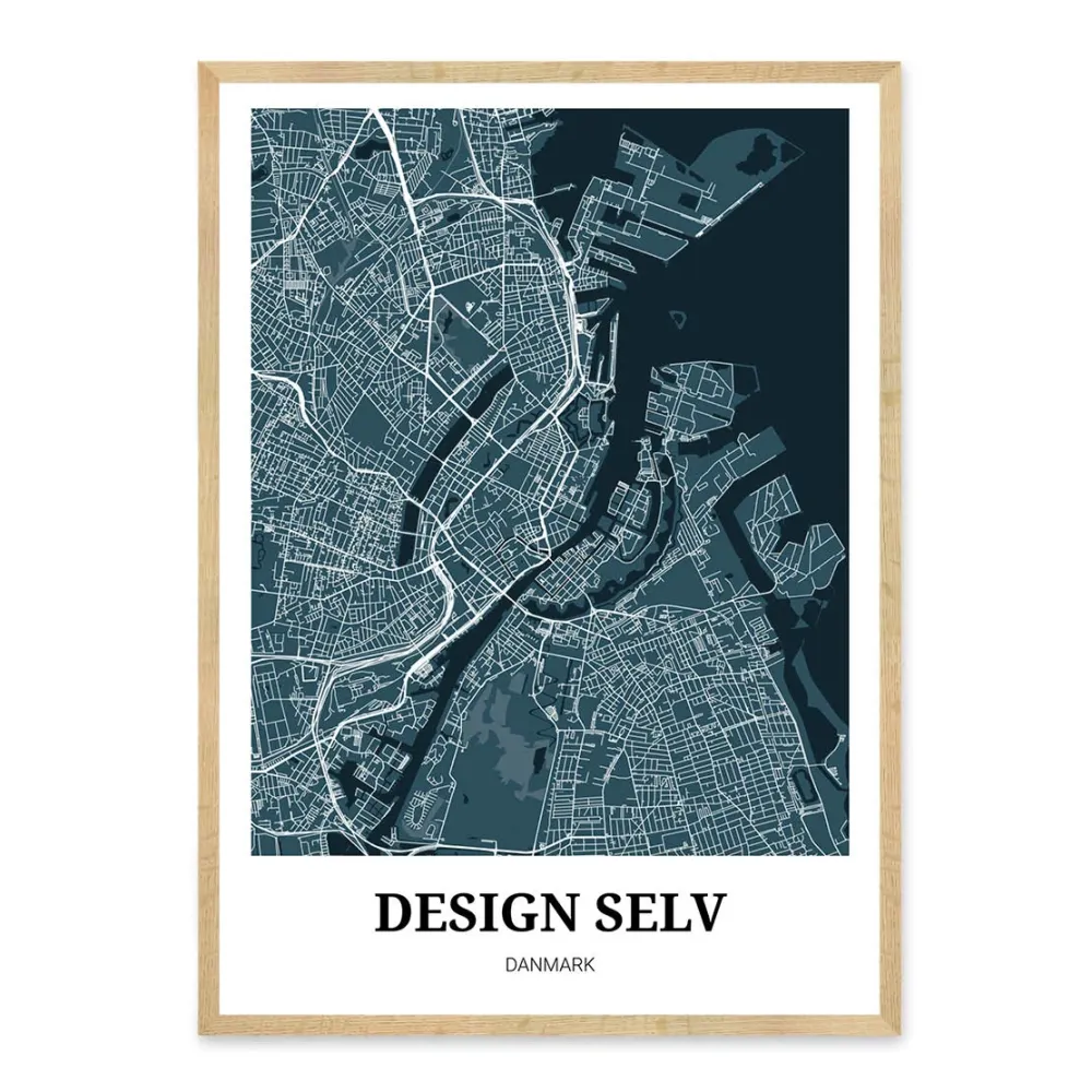 Design selv bykort plakat - Blå