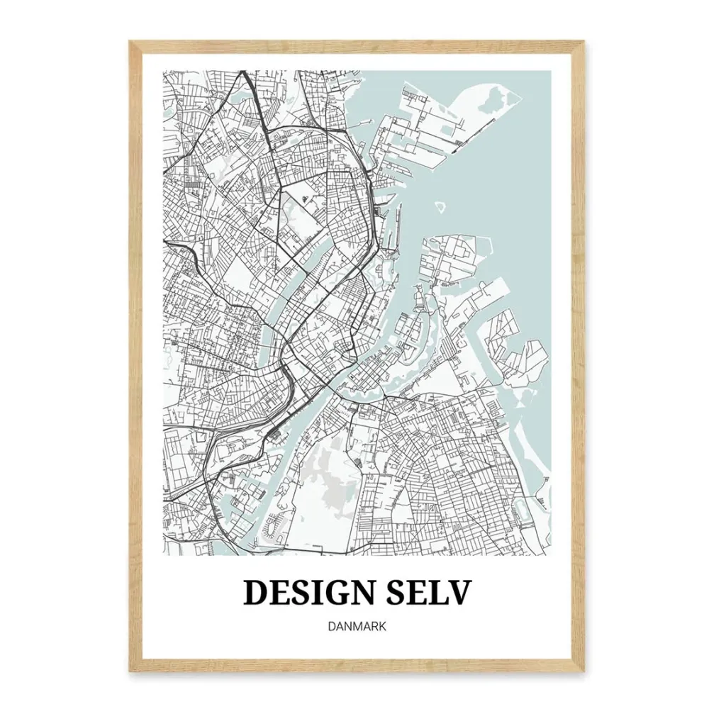 Design selv bykort plakat - Hvid