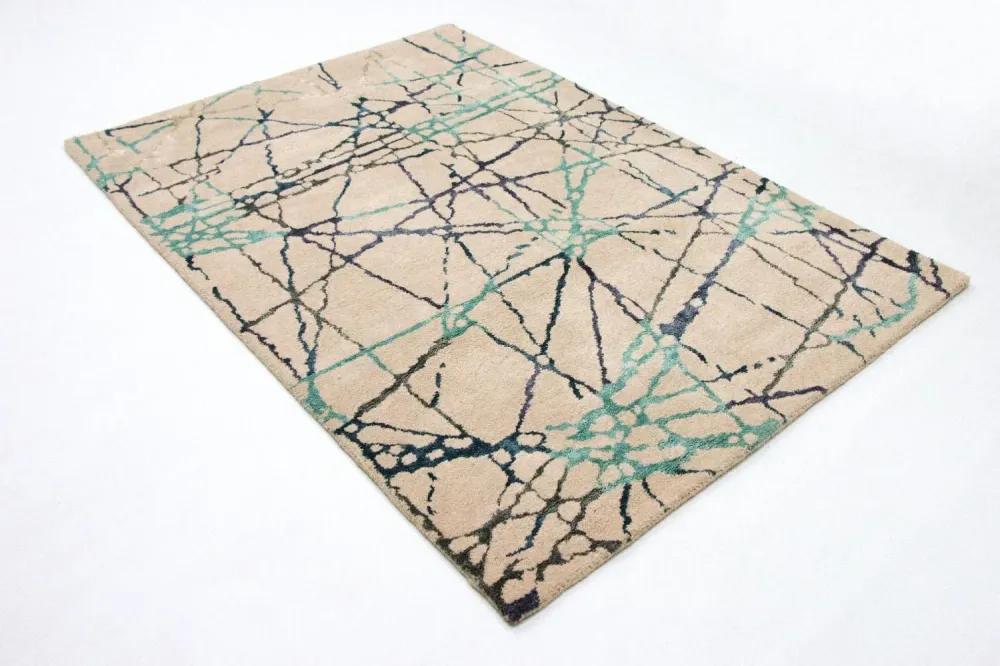 Designerski dywan - 197 x 136 cm - beżowy