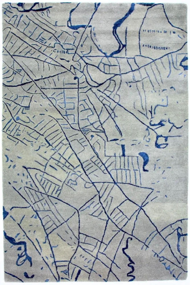 Designerski dywan - 241 x 153 cm - srebrny