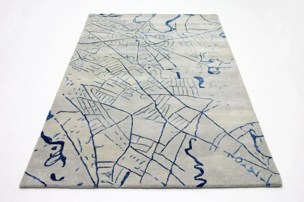 Designerski dywan - 241 x 153 cm - srebrny