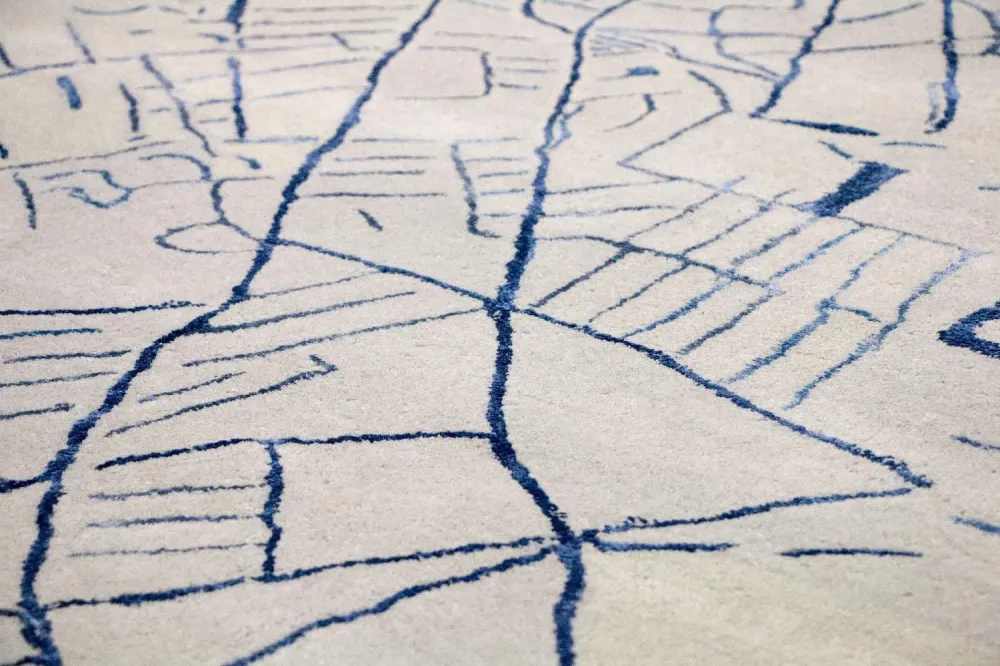 Designerski dywan - 241 x 153 cm - srebrny