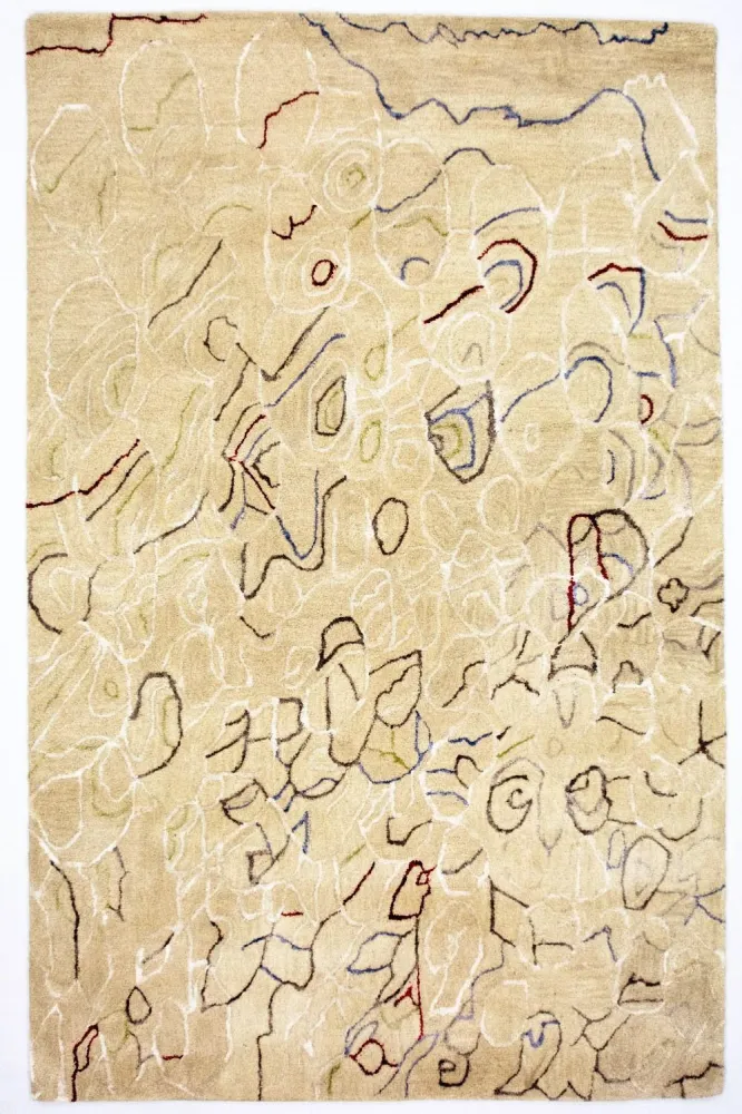 Designerski dywan - 242 x 152 cm - beżowy