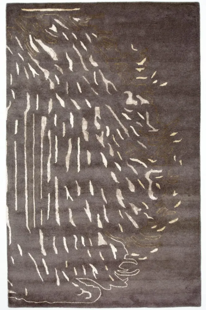 Designerski dywan - 242 x 153 cm - brązowy