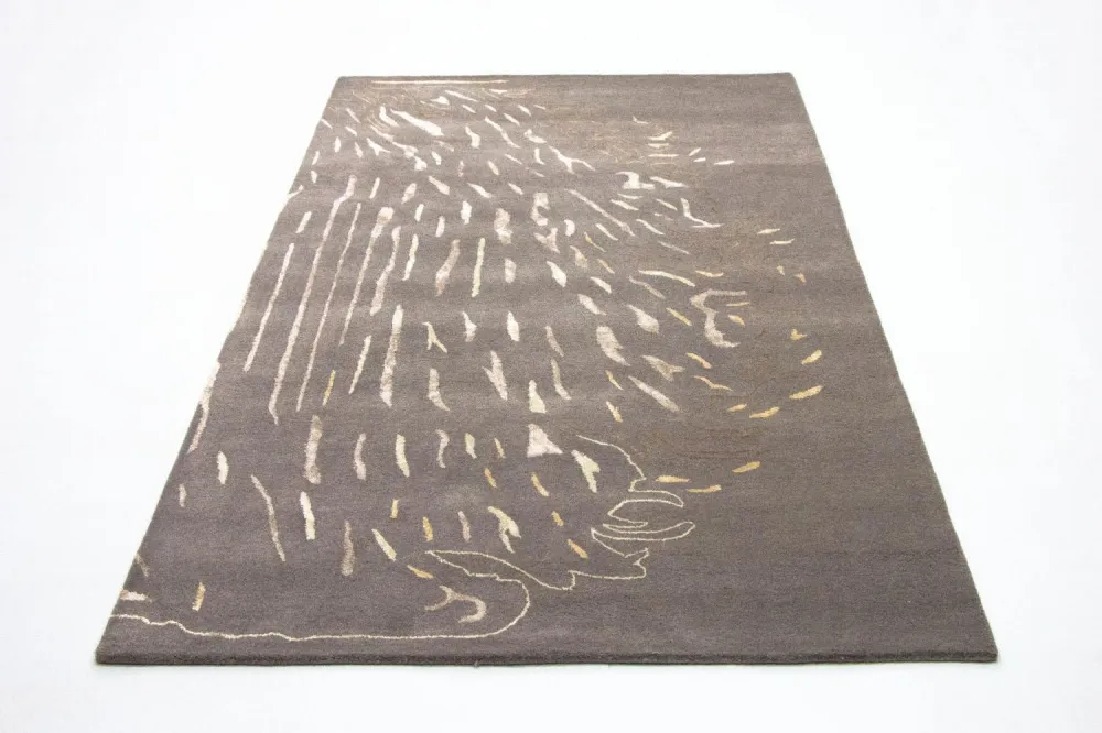 Designerski dywan - 242 x 153 cm - brązowy