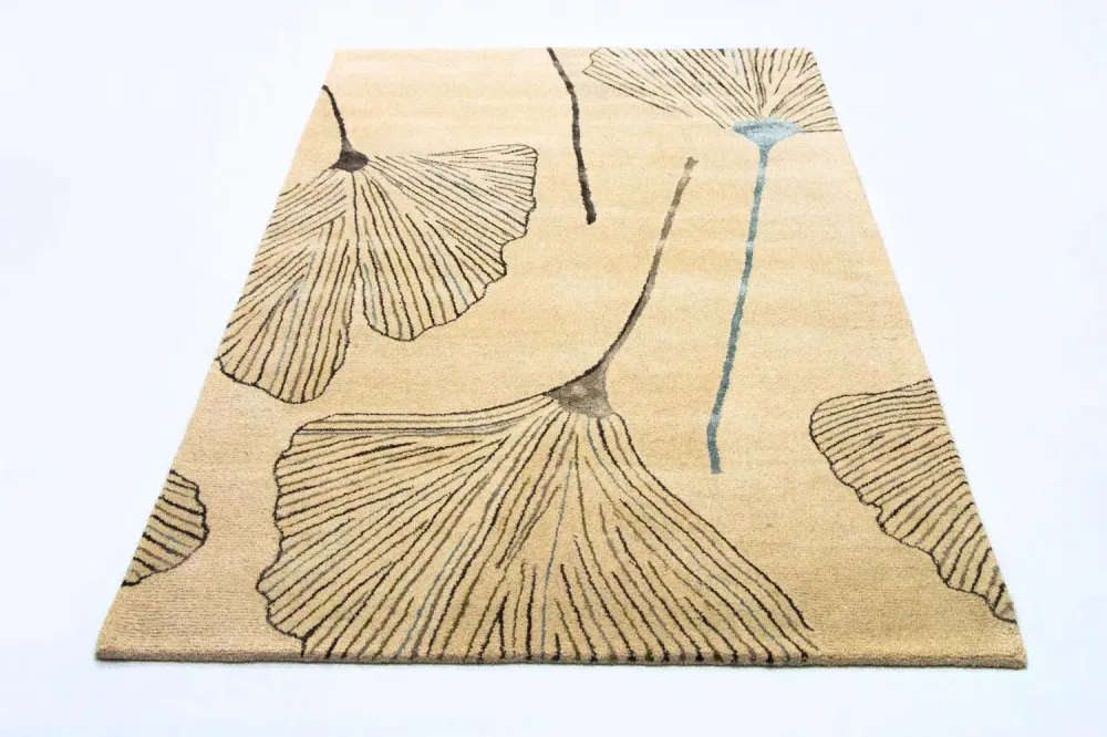 Designerski dywan - 243 x 151 cm - beżowy