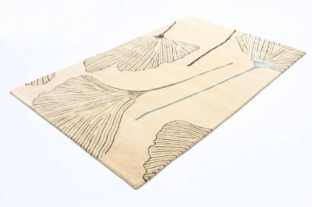 Designerski dywan - 243 x 151 cm - beżowy