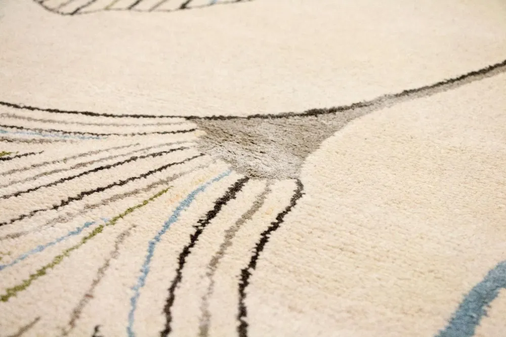 Designerski dywan - 243 x 151 cm - beżowy