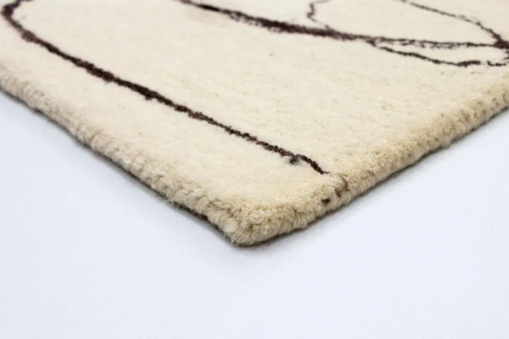 Designerski dywan - 243 x 153 cm - beżowy
