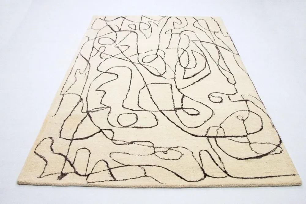 Designerski dywan - 243 x 153 cm - beżowy