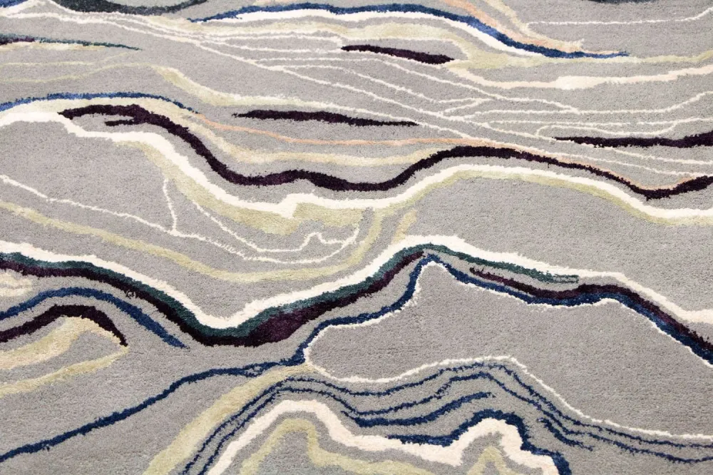 Designerski dywan - 243 x 153 cm - srebrny