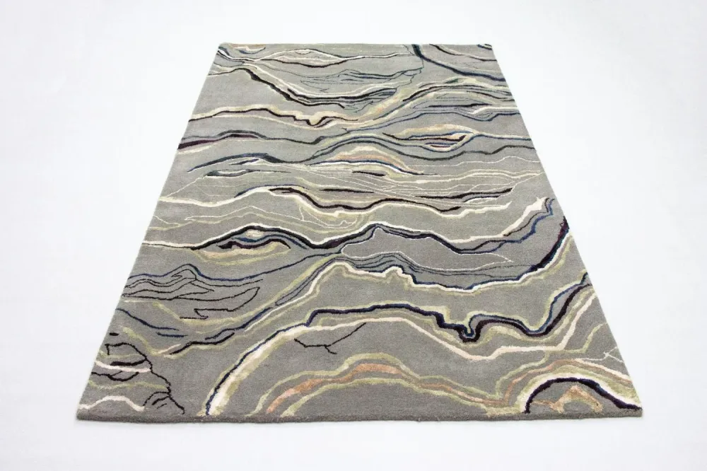 Designerski dywan - 243 x 153 cm - srebrny