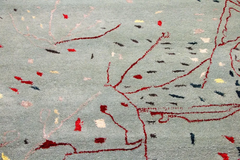 Designerski dywan - 243 x 156 cm - jasnoniebieski