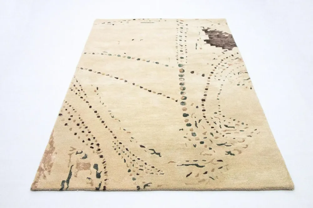 Designerski dywan - 244 x 153 cm - beżowy
