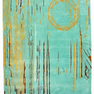 Designerski dywan - 244 x 154 cm - turkusowy