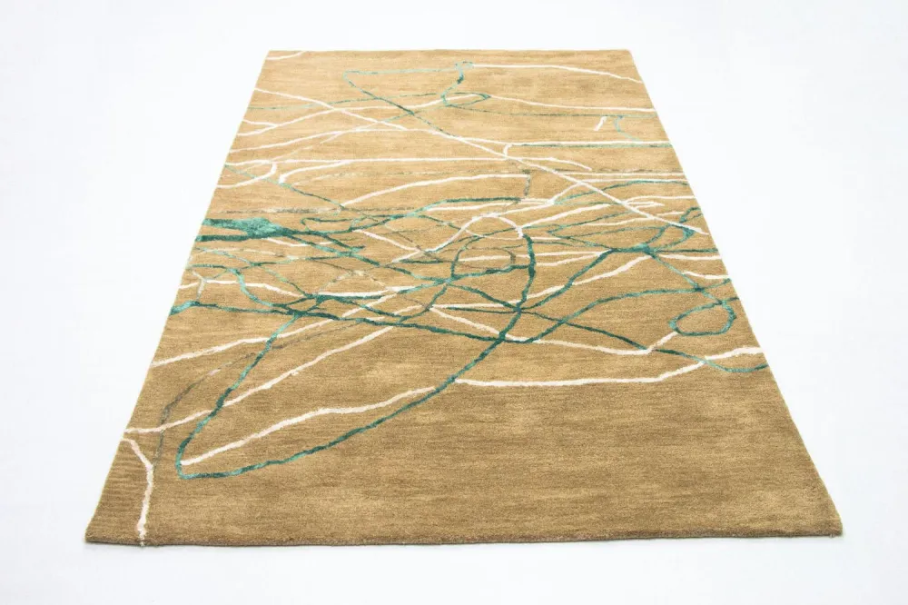 Designerski dywan - 245 x 156 cm - beżowy