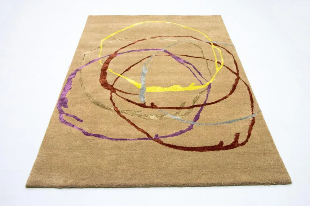 Designerski dywan - 246 x 152 cm - beżowy