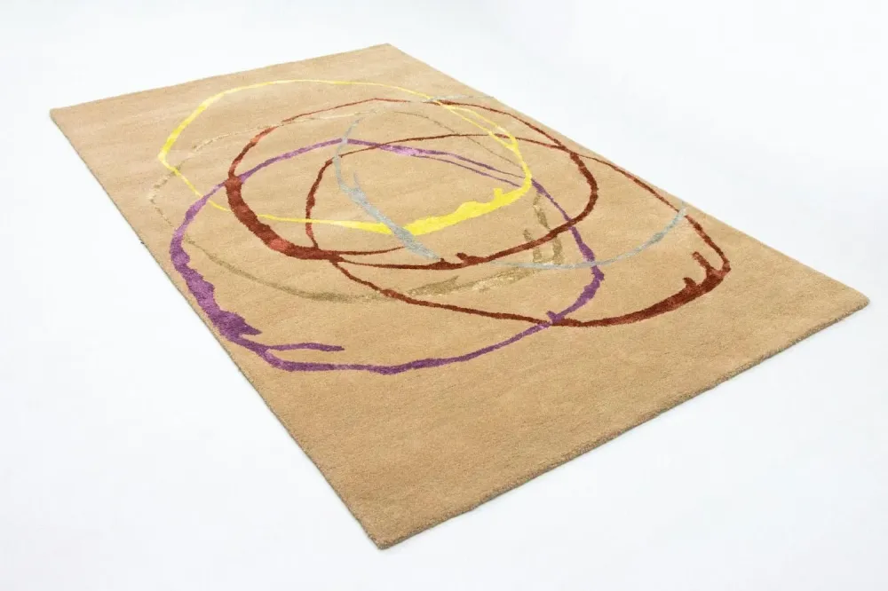 Designerski dywan - 246 x 152 cm - beżowy