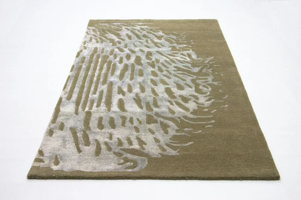 Designerski dywan - 246 x 154 cm - beżowy