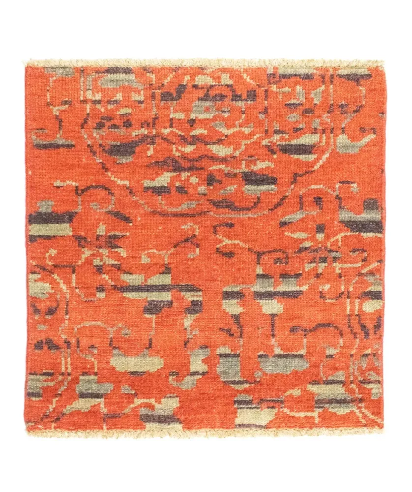 Designerski dywan kwadratowy - 62 x 61 cm - pomarańczowy