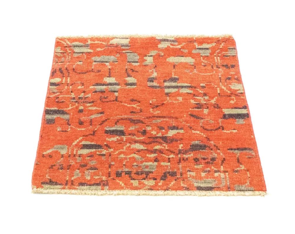 Designerski dywan kwadratowy - 62 x 61 cm - pomarańczowy