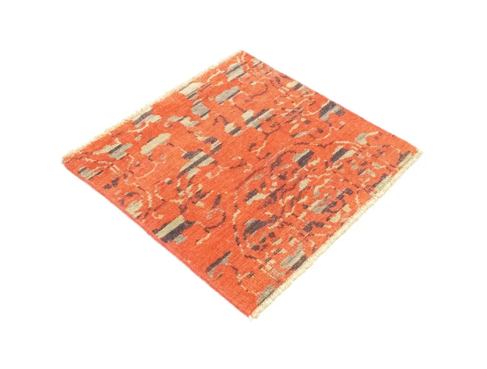 Designerski dywan kwadratowy - 62 x 61 cm - pomarańczowy