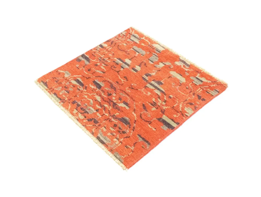 Designerski dywan kwadratowy - 62 x 61 cm - pomarańczowy