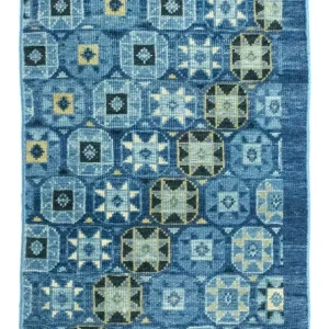 Designerski dywan - 95 x 63 cm - niebieski