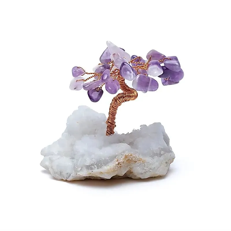 Drzewo Feng Shui z ametystu w krysztale kwarcu Tree Life