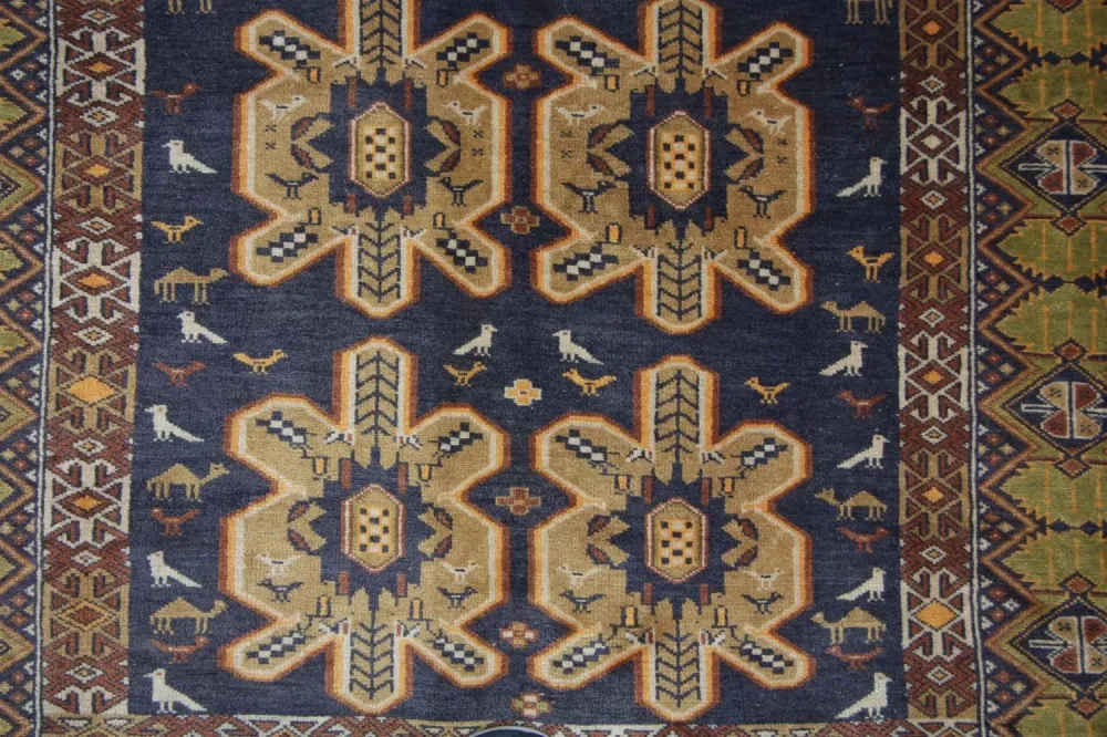 Dywan afgański - 175 x 108 cm - niebieski
